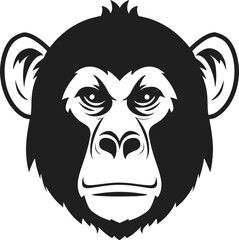 monkey head silhouette vector art illustration