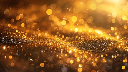Golden blurred shimmer representing holiday cheer in an abstract artistic background