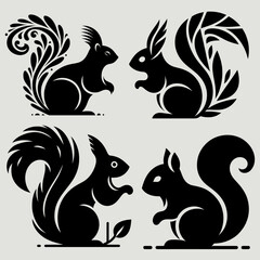 minimal Squirrel silhouette vector illustration