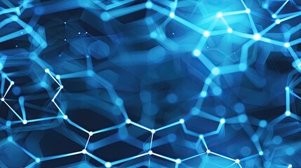 Obraz premium abstract background featuring a hexagonal structure with glowing connections in a blue color scheme, representing a futuristic technology concept. SEAMLESS PATTERN