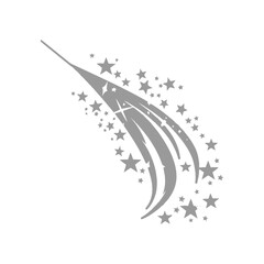 Obraz premium Stylized Comet with Star Trail, Vector Design Element
