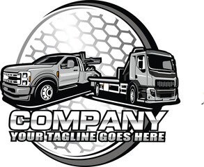 TOWING CAR LOGO TOWING CAR VECTOR ILLUSTRATION