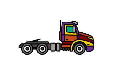 Naklejka premium Original vector illustration. A large truck. A contour icon.