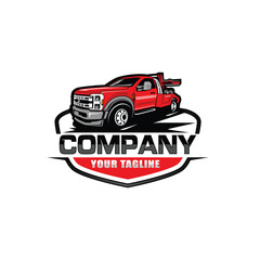 TOWING CAR LOGO TOWING CAR VECTOR ILLUSTRATION
