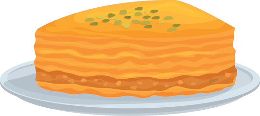 Sweet baklava pastry made of layers of filo filled with chopped nuts and sweetened with syrup or honey
