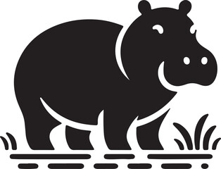 hippopotamus icon silhouette vector 