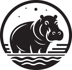 hippopotamus icon silhouette vector 4