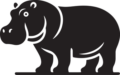 hippopotamus icon silhouette vector