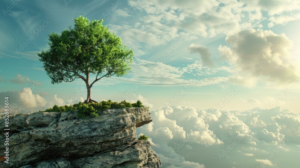 Aufkleber on world environment day a tree stands alone against a backdrop ready to serve as the perfect graphi
