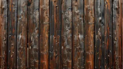 Background of old brown boards on a wooden wall