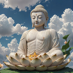 Obraz premium Buddha statue with lotus