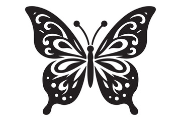 Butterfly silhouette vector style with white background