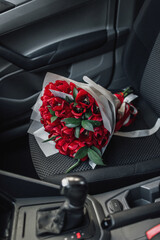 car interior with buquet tulipe