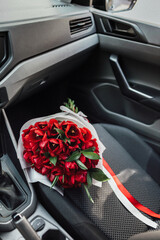 car interior with buquet tulipe