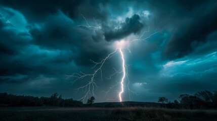 Lightning strike. Electric storm concept 