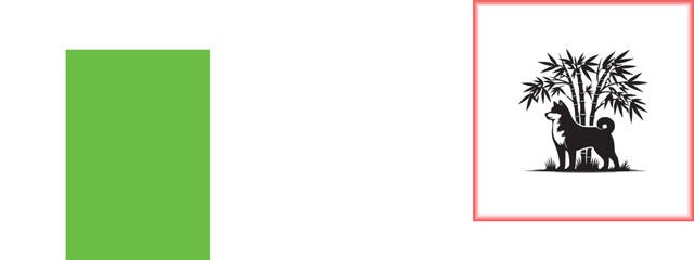 Dog poppy design silhouette black vector with white background