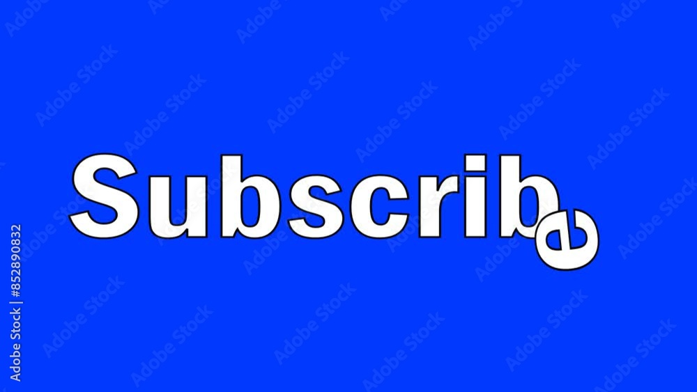 Poster animated 'subscribe' text moves on a transparent background