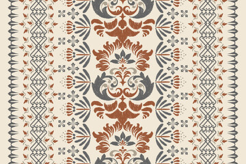 Motifs Ikat floral paisley embroidery background.geometric ethnic oriental pattern traditional.Aztec-style abstract. design for texture, fabric, clothing, wrapping, decoration