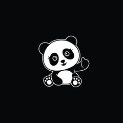 cute panda logo, baby panda vector, panda face logo, panda logo
