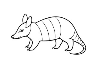 armadillo silhouette vector illustration 