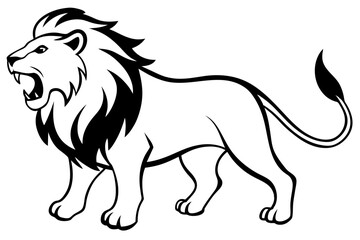  image-of-lions-roaring silhouette vector illustration 