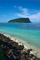 A beautiful sunny day at Lalomanu Beach in eastern Samoa