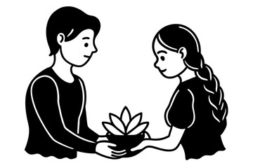 the-beauty-of-generosity-and-compassion silhouette vector illustration 