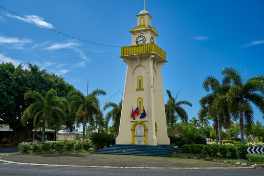 Apia clock tower in central Apia, Samoa