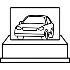 Vector car Display line art and illustration