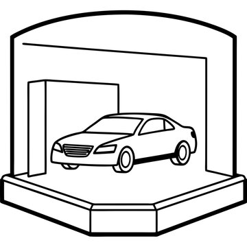 car inside garage black and white clip art preview