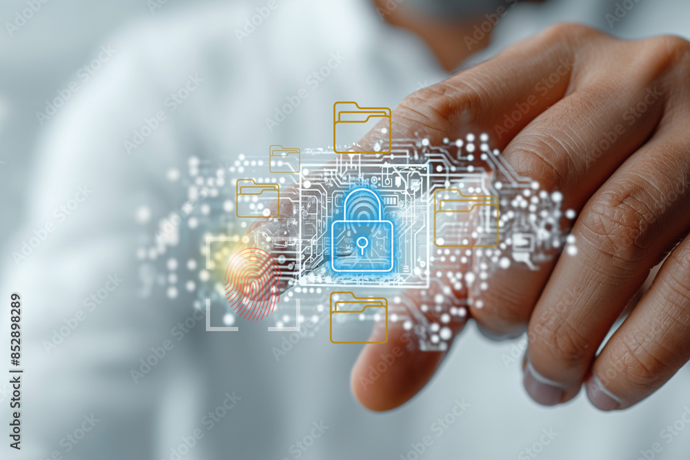 Poster fingerprint scanning is a security access system aimed at safeguarding critical information, exempli