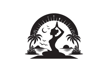 A yoga silhouette vector file
