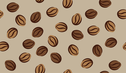 Cute coffee beans pattern background vector design