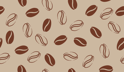 Cute coffee beans pattern background vector design