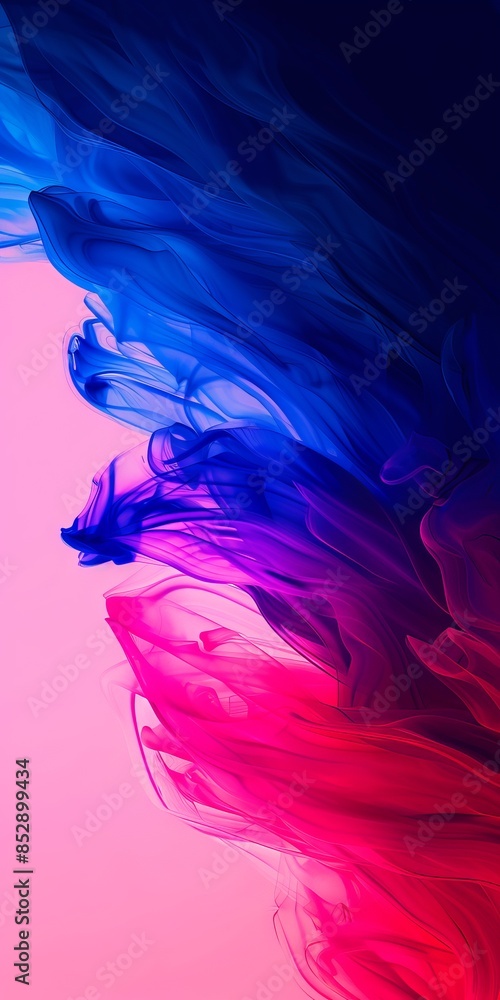 Poster abstract vibrant color gradient with blue and pink hues blending together, creating a stunning and d