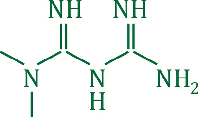 Metformin skeletal formula Diabetes Drug formula