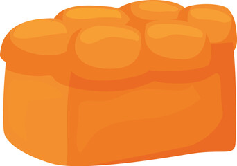 Cartoon illustration of a freshly baked loaf of bread with a golden crust, perfect for representing baking and delicious food