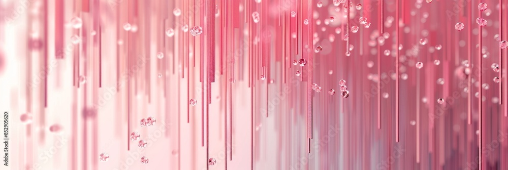 Poster light lavender background featuring floating digital particles and vertical bar lines, offering a fr