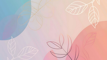 Delicate Leaf Patterns on Pastel Gradient