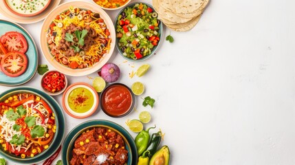 Mexican meals on colorful plates