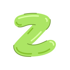 Colorful letter Z vector illustration, kid font in glossy jelly bubble style, candy style alphabet z image