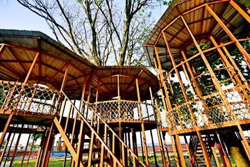 The tree house is one of the popular places in the Kartini Beach tourist area of Jepara