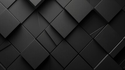 Fototapeta premium A geometric pattern of black rhombuses on a dark background.