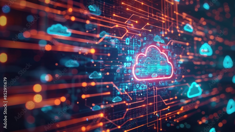 Poster cloud computing network abstract