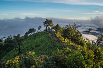 mountains in the morning