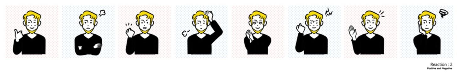 ダイバーシティのイラスト（髭の男性）｜リアクション２
