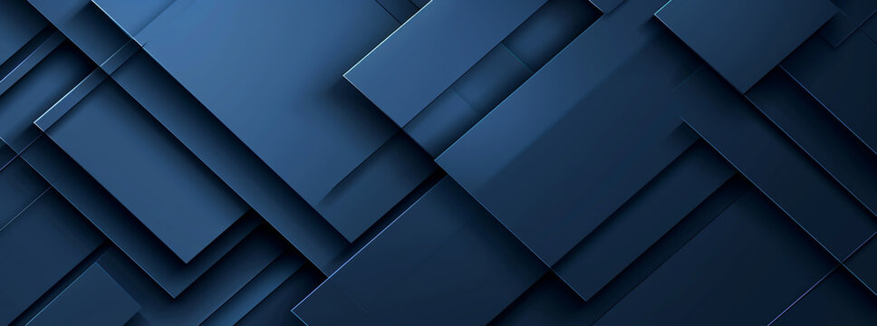 Dark blue background with geometric shapes and lines. Modern abstract design for presentation, banner or poster