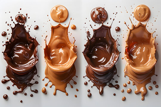 chocolate splash isolated on white
