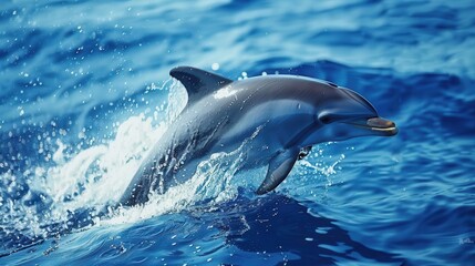 majestic atlantic dolphin swimming gracefully through blue ocean waters