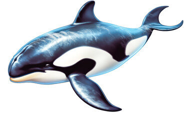 Obraz premium A large black and white whale is swimming in the ocean.